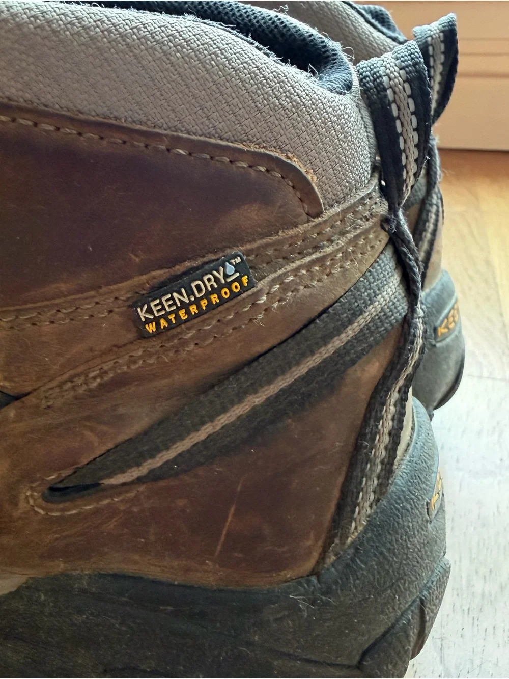 KEEN Brown and Black Men's Waterproof Leather Hiking Boots